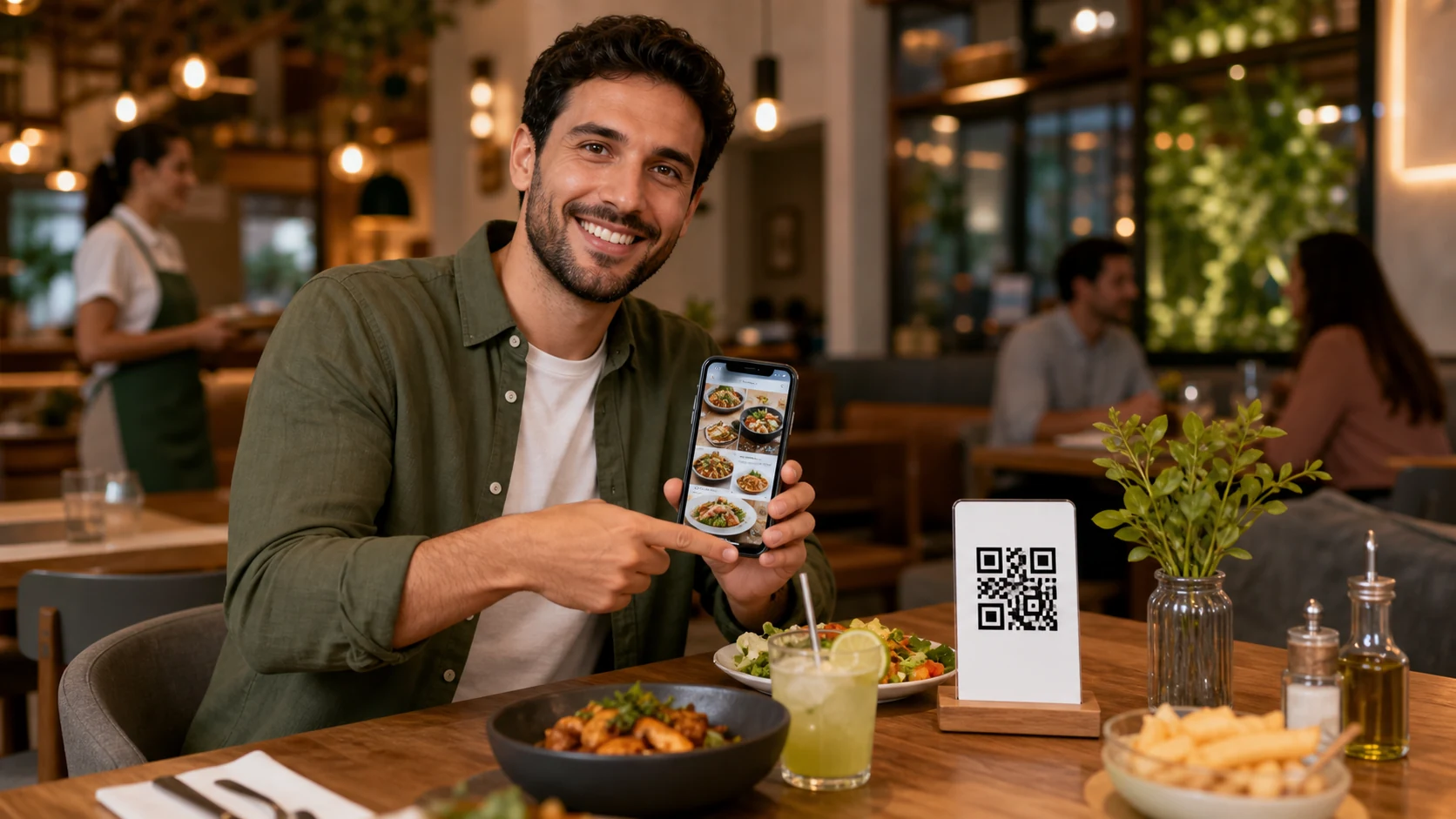 Cliente acessando o Cardápio Digital pelo QR Code