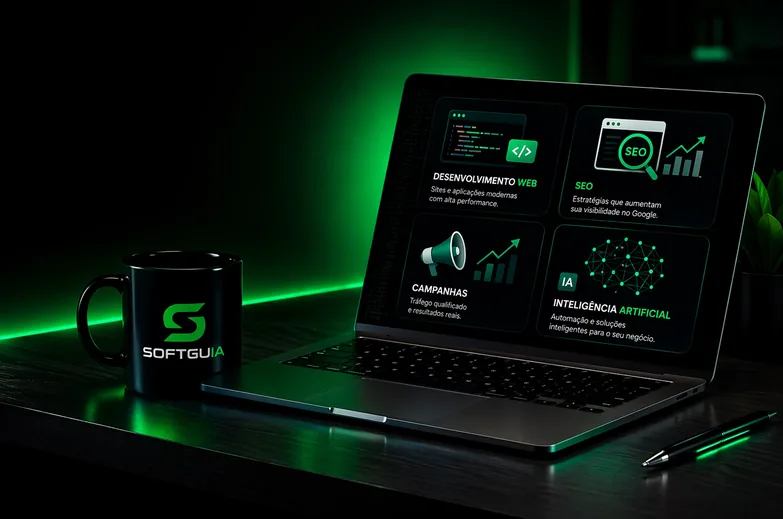 Softguia trabalhando presença digital, SEO e sites profissionais